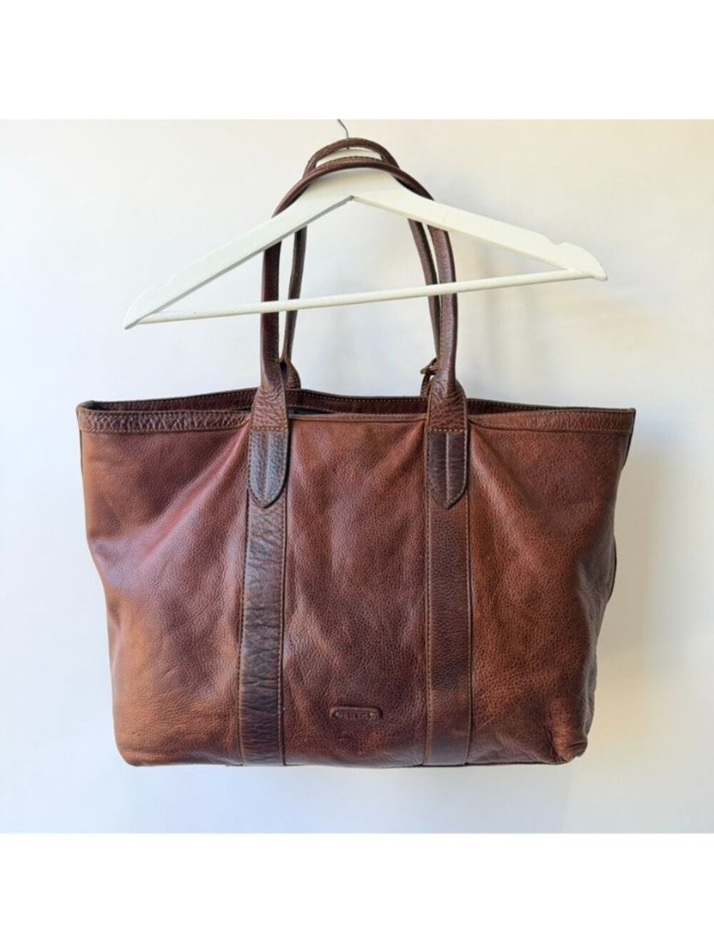 Frye Sylvia Large Travel Tote Handbag Brown Leather - Picture 2 of 14